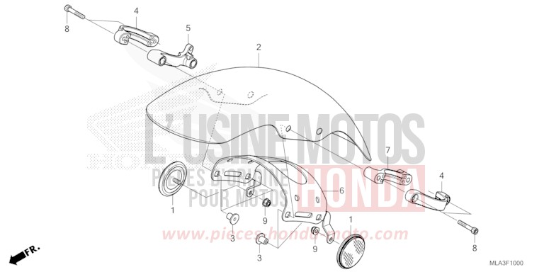 KOTFLUEGEL, VORNE von CMX 1100 "Rebel" IRIDIUM GRAY METALLIC (NHC65) von 2023